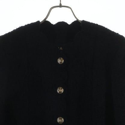 Chanel Coco Button Scalloped Tweed Jacket Black 34 — view 3