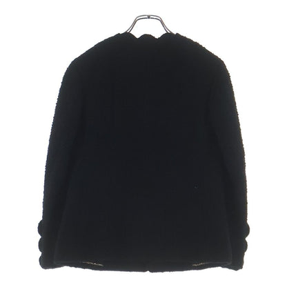 Chanel Coco Button Scalloped Tweed Jacket Black 34 — view 2
