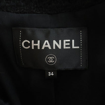 Chanel Coco Button Scalloped Tweed Jacket Black 34 — view 6