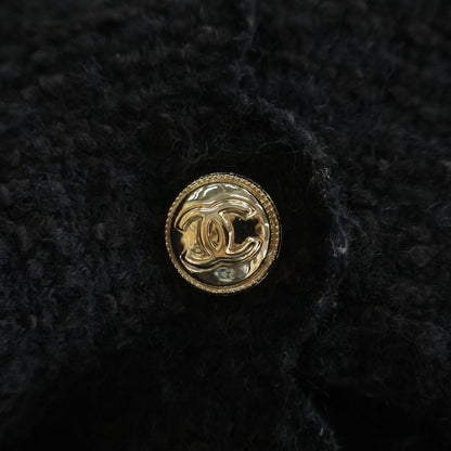 Chanel Coco Button Scalloped Tweed Jacket Black 34 — view 5