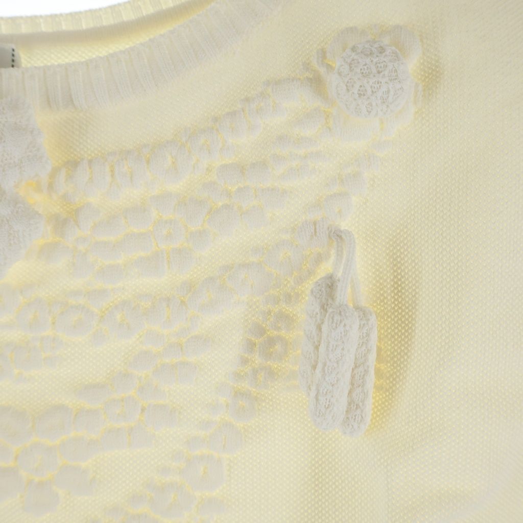 Chanel CC Logo Plate Versailles Ribbon Embroidery Decoration Sleeveless Knit — view 5
