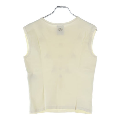 Chanel CC Logo Plate Versailles Ribbon Embroidery Decoration Sleeveless Knit — view 2