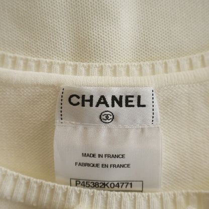 Chanel CC Logo Plate Versailles Ribbon Embroidery Decoration Sleeveless Knit — view 7