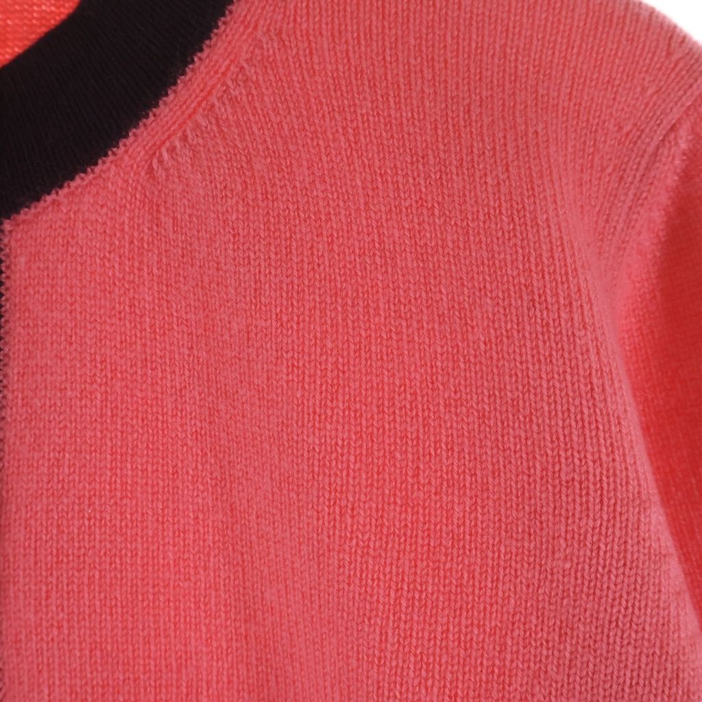 Chanel Coco Button Cardigan Coral Pink Purple — view 4