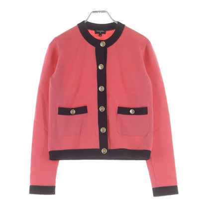 Chanel Coco Button Cardigan Coral Pink Purple
