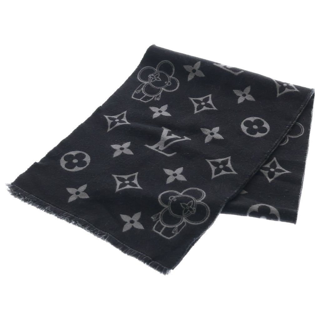 Louis Vuitton Echarpe Monogram Vivienne Wool Scarf Black
