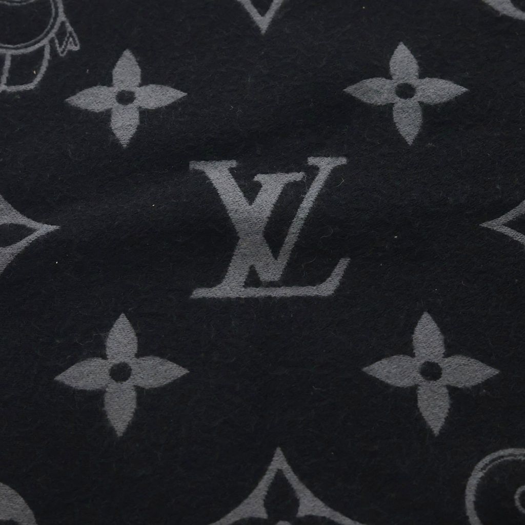 Louis Vuitton Echarpe Monogram Vivienne Wool Scarf Black — view 2