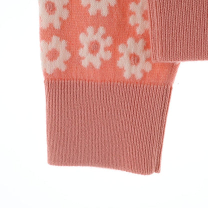 Chanel CC Logo Cashmere Knit Pullover Sweater Daisy Coral Pink White 34 — view 5