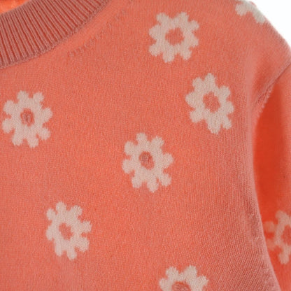 Chanel CC Logo Cashmere Knit Pullover Sweater Daisy Coral Pink White 34 — view 4