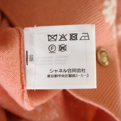 Chanel CC Logo Cashmere Knit Pullover Sweater Daisy Coral Pink White 34 — view 8