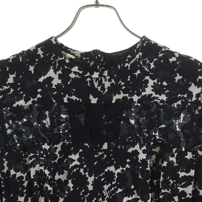 Louis Vuitton Flower Print Back Zip Front Lace Knee Length Short Sleeve Dress — view 3
