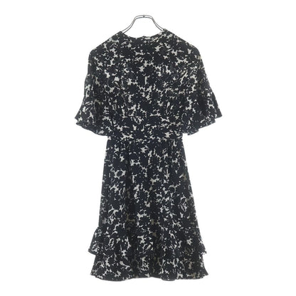 Louis Vuitton Flower Print Back Zip Front Lace Knee Length Short Sleeve Dress — view 2