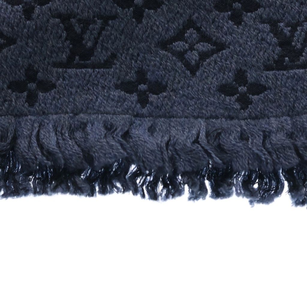 Louis Vuitton Monogram Classic Scarf Wool Navy — view 3