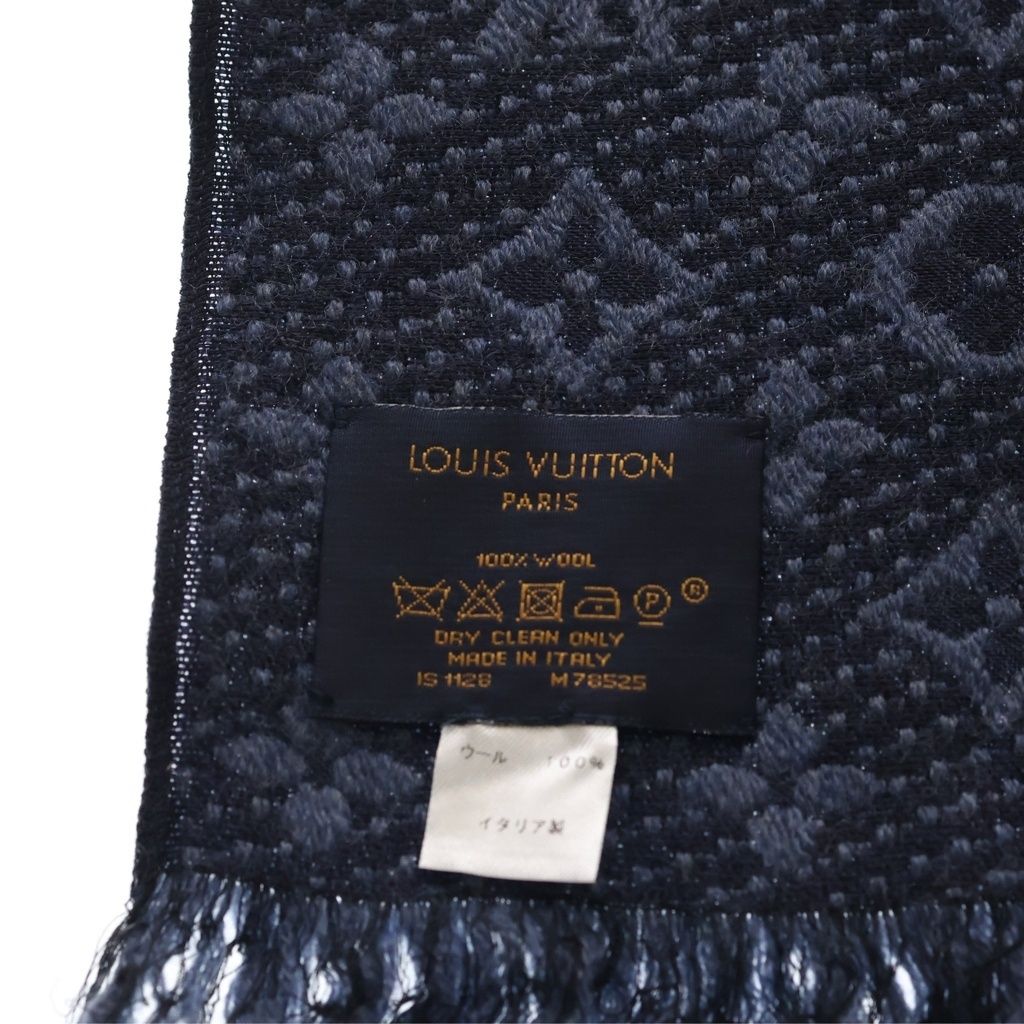 Louis Vuitton Monogram Classic Scarf Wool Navy — view 4