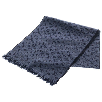 Louis Vuitton Monogram Classic Scarf Wool Navy
