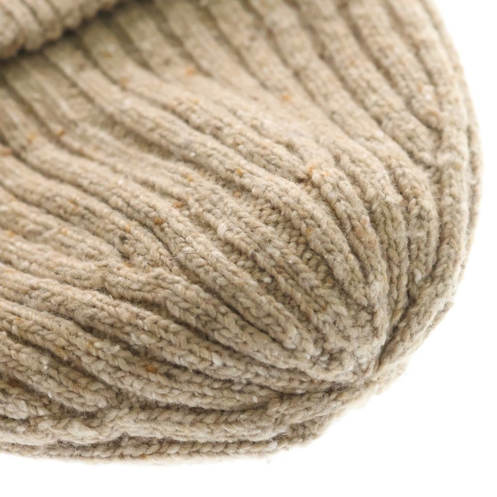 Loewe Knit Beanie Logo Embroidery Hat Beige — view 6