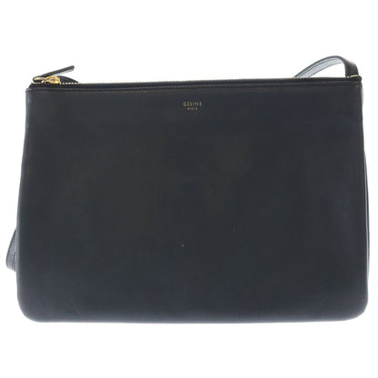Celine Trio Large Lambskin Shoulder Bag Gold Black