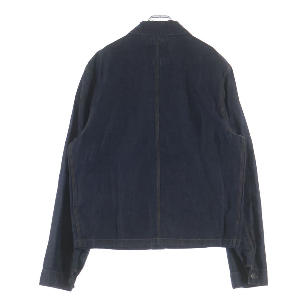 Prada Triangle Logo Denim Long Sleeve Shirt Indigo — view 2