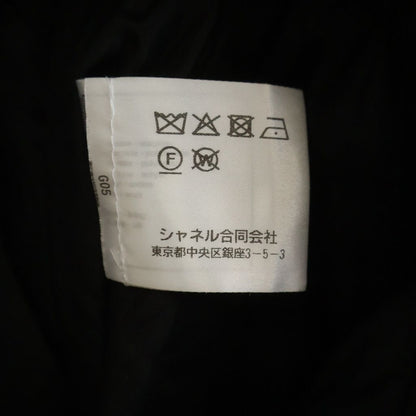 Chanel Coco Button Tweed Check Pleats Skirt Black 34 — view 8