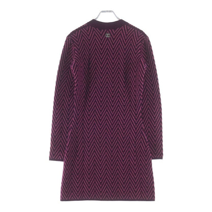 Chanel CC Logo Henry Bone Pattern Long Dress Purple Pink — view 2