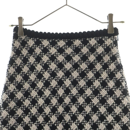 Miu Miu Check Allover Tweed Skirt Black Beige — view 3