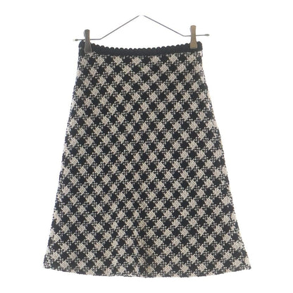 Miu Miu Check Allover Tweed Skirt Black Beige
