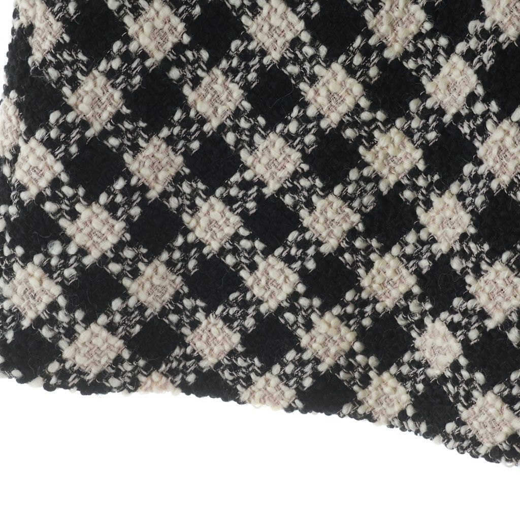 Miu Miu Check Allover Tweed Skirt Black Beige — view 5