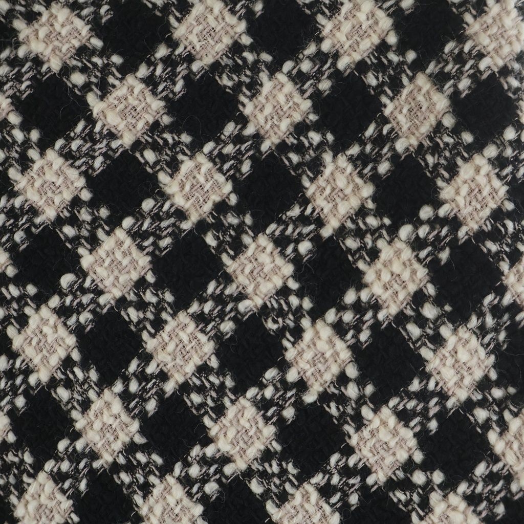 Miu Miu Check Allover Tweed Skirt Black Beige — view 4