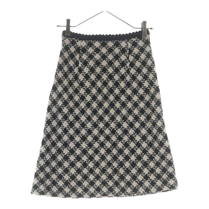 Miu Miu Check Allover Tweed Skirt Black Beige — view 2