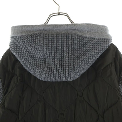 Moncler Waffle Down Jacket Cut Replacement Hoodie Gray Khaki — view 4