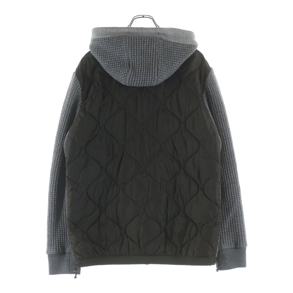Moncler Waffle Down Jacket Cut Replacement Hoodie Gray Khaki — view 2