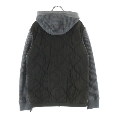 Moncler Waffle Down Jacket Cut Replacement Hoodie Gray Khaki — view 2