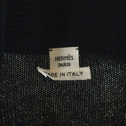 Hermes Brides de Gala Long Coat Cashmere Knit Gown Black White — view 6