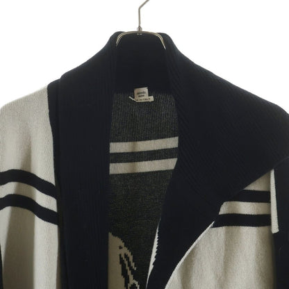 Hermes Brides de Gala Long Coat Cashmere Knit Gown Black White — view 3