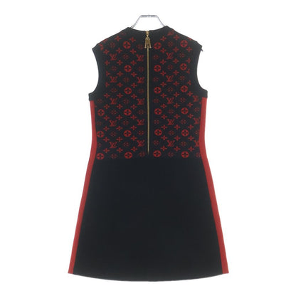Louis Vuitton Monogram Contrast Knit Sleeveless Dress Black Red Xzs — view 2