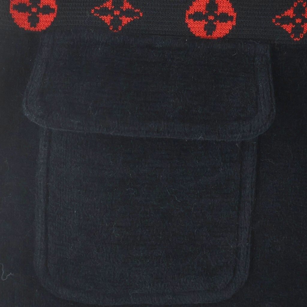 Louis Vuitton Monogram Contrast Knit Sleeveless Dress Black Red Xzs — view 5