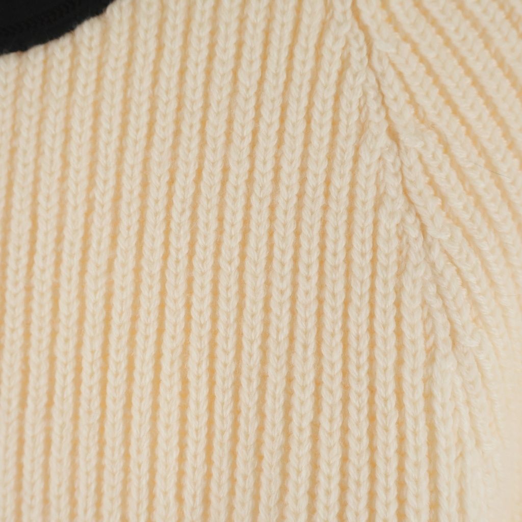 Louis Vuitton Leather Logo Patch Turtleneck Long Sleeve Pullover Sweater Ivory — view 4