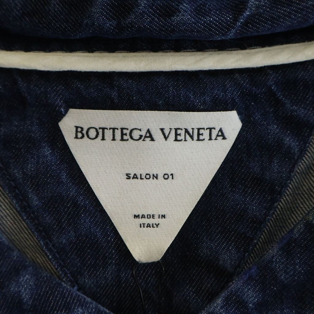 Bottega Veneta Cropped Denim Shirt Short Sleeve Indigo — view 7