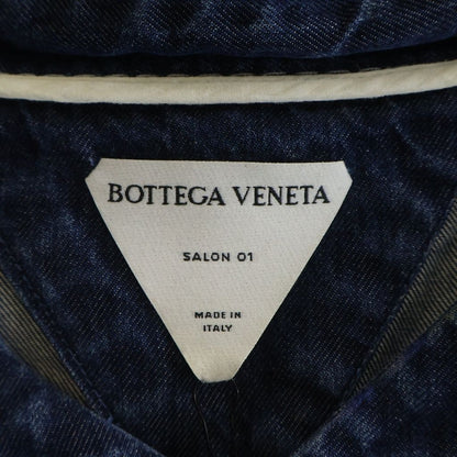 Bottega Veneta Cropped Denim Shirt Short Sleeve Indigo — view 7