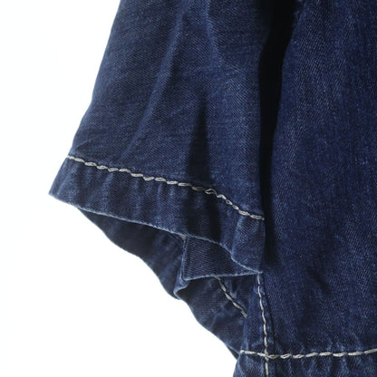 Bottega Veneta Cropped Denim Shirt Short Sleeve Indigo — view 6