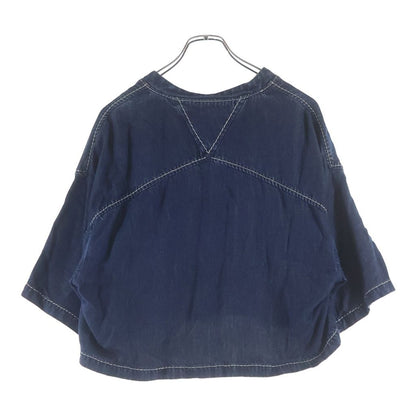 Bottega Veneta Cropped Denim Shirt Short Sleeve Indigo — view 2