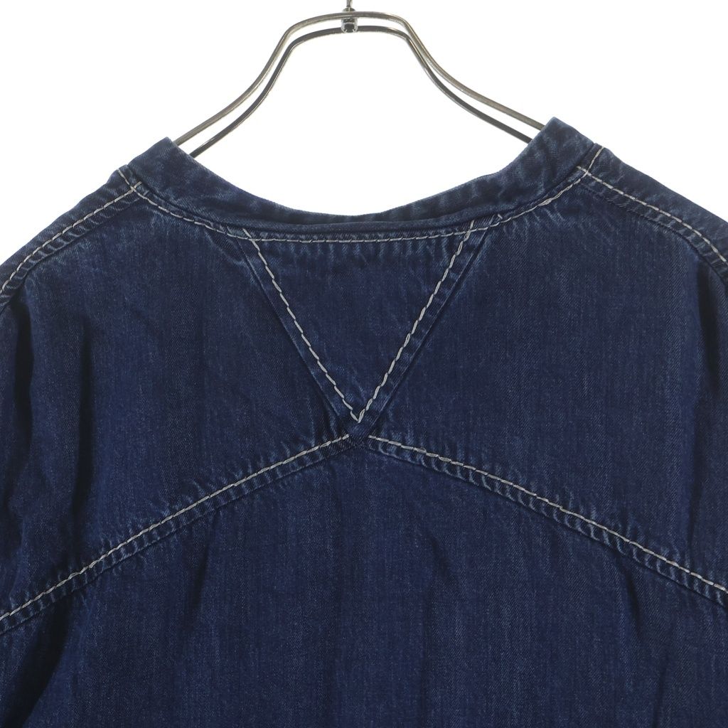 Bottega Veneta Cropped Denim Shirt Short Sleeve Indigo — view 4