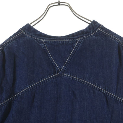 Bottega Veneta Cropped Denim Shirt Short Sleeve Indigo — view 4