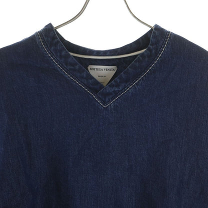 Bottega Veneta Cropped Denim Shirt Short Sleeve Indigo — view 3