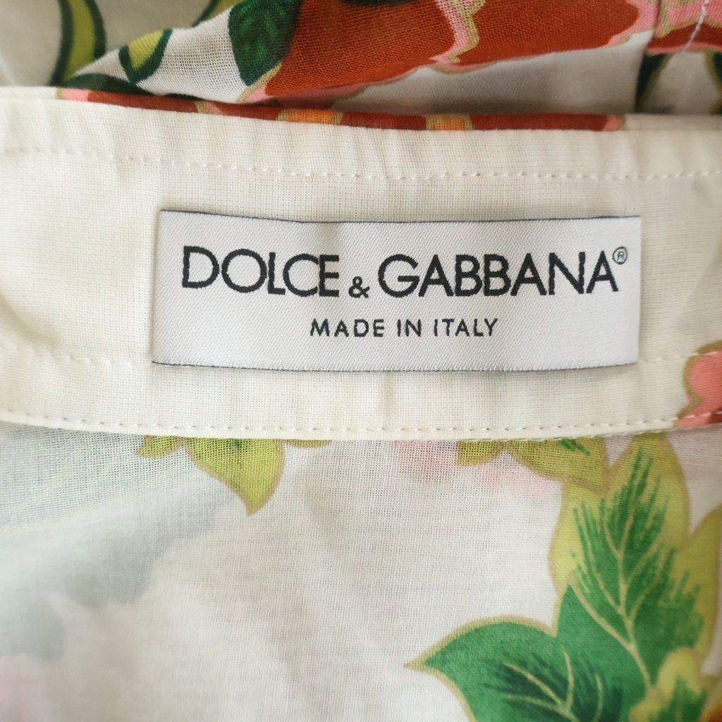 Dolce & Gabbana Floral Long Sleeve Sheer Shirt Flower Print White 38 — view 7