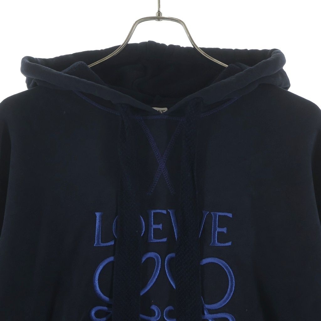 Loewe Embroidered Anagram Logo Hoodie Navy — view 3