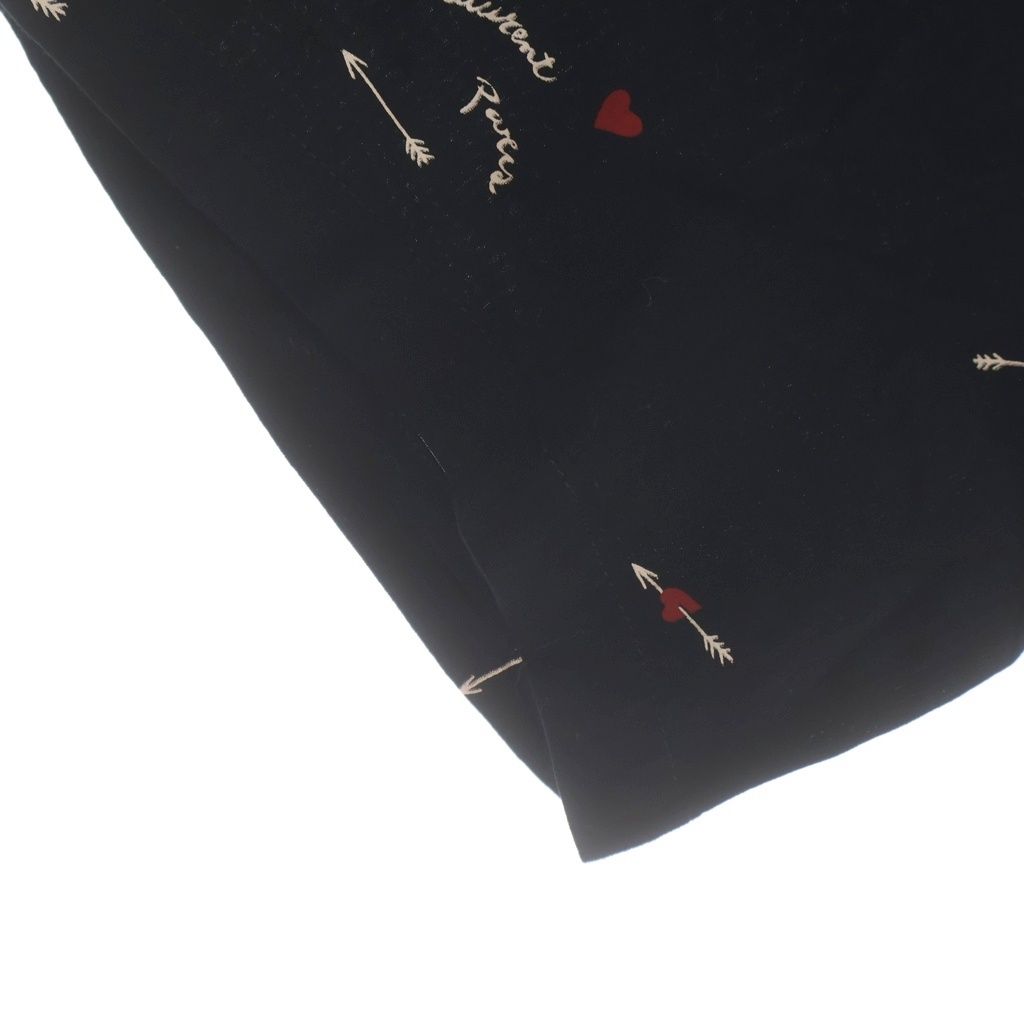 Saint Laurent Paris Cupid Print Short Sleeve Shirt Black — view 5
