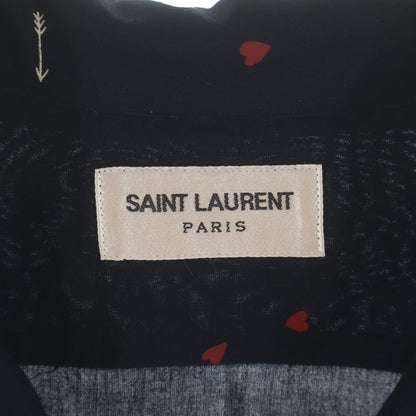 Saint Laurent Paris Cupid Print Short Sleeve Shirt Black — view 6