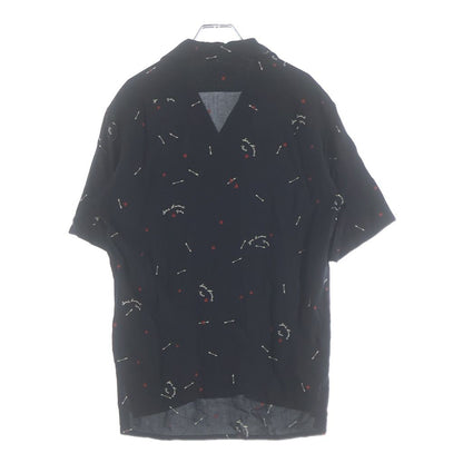 Saint Laurent Paris Cupid Print Short Sleeve Shirt Black — view 2