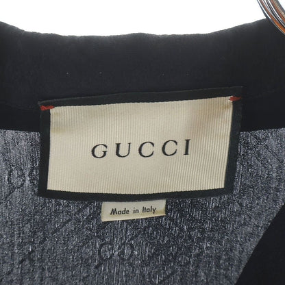 Gucci GG Printed Silk Shirt Zadwp Short Sleeve Black — view 6